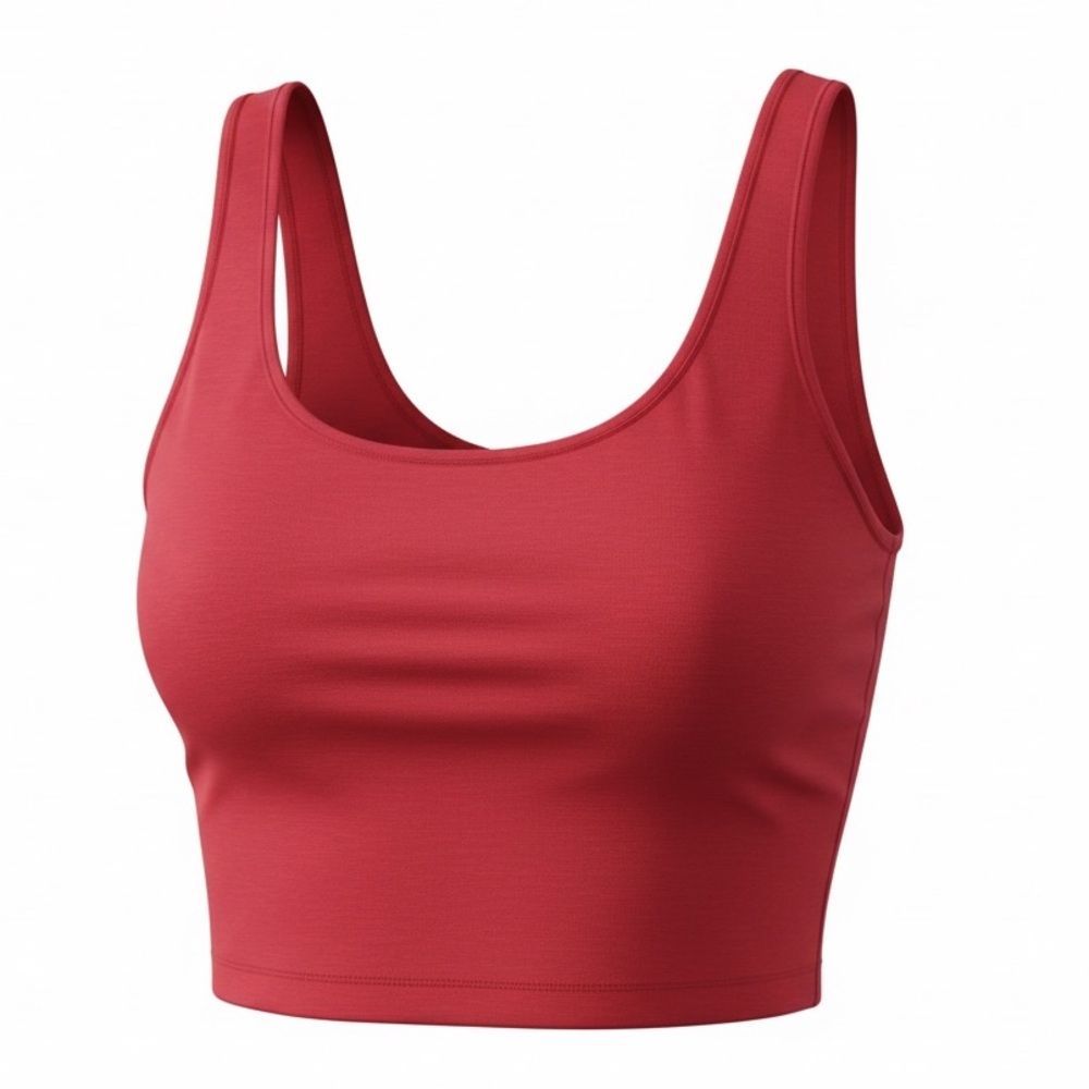 Forever 21 Red Crop Tank Top Women’s Size L Stretch Basic Cami
